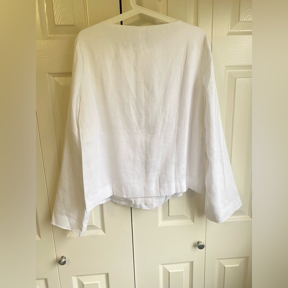 NEW Reformation Lucia White Linen Button Up Jacket - Picture 8 of 12